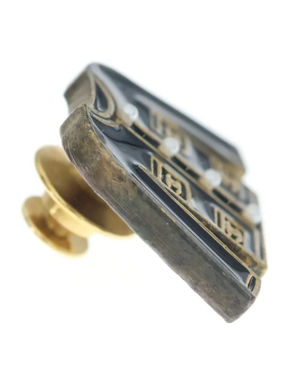 Chanel Pin Brooch Black Gold